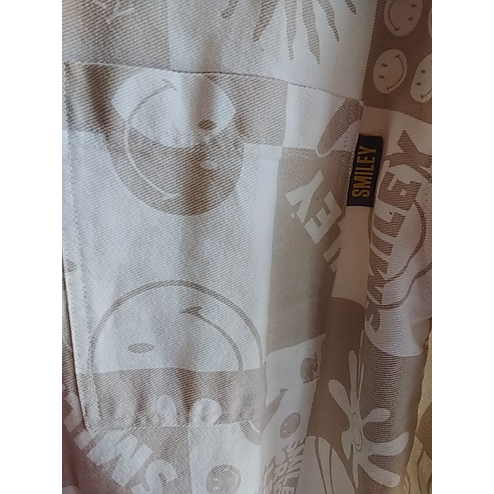 💕NWOT💕 Women's /Juniors H&M Smiley Button-Down Shirt/Jacket Oversize XS Beige - Picture 4 of 12